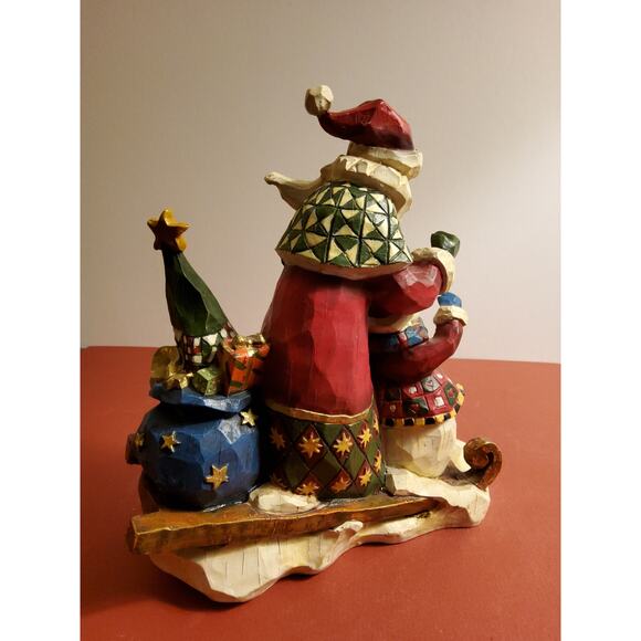 St. Nicholas Square "Winterland Collection" Santa and Snowman Figurine - Picture 3 of 4